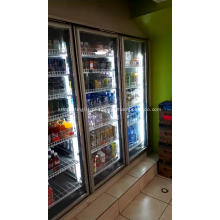 Armazenamento refrigerado de expositores com porta de vidro de supermercado para bebidas
